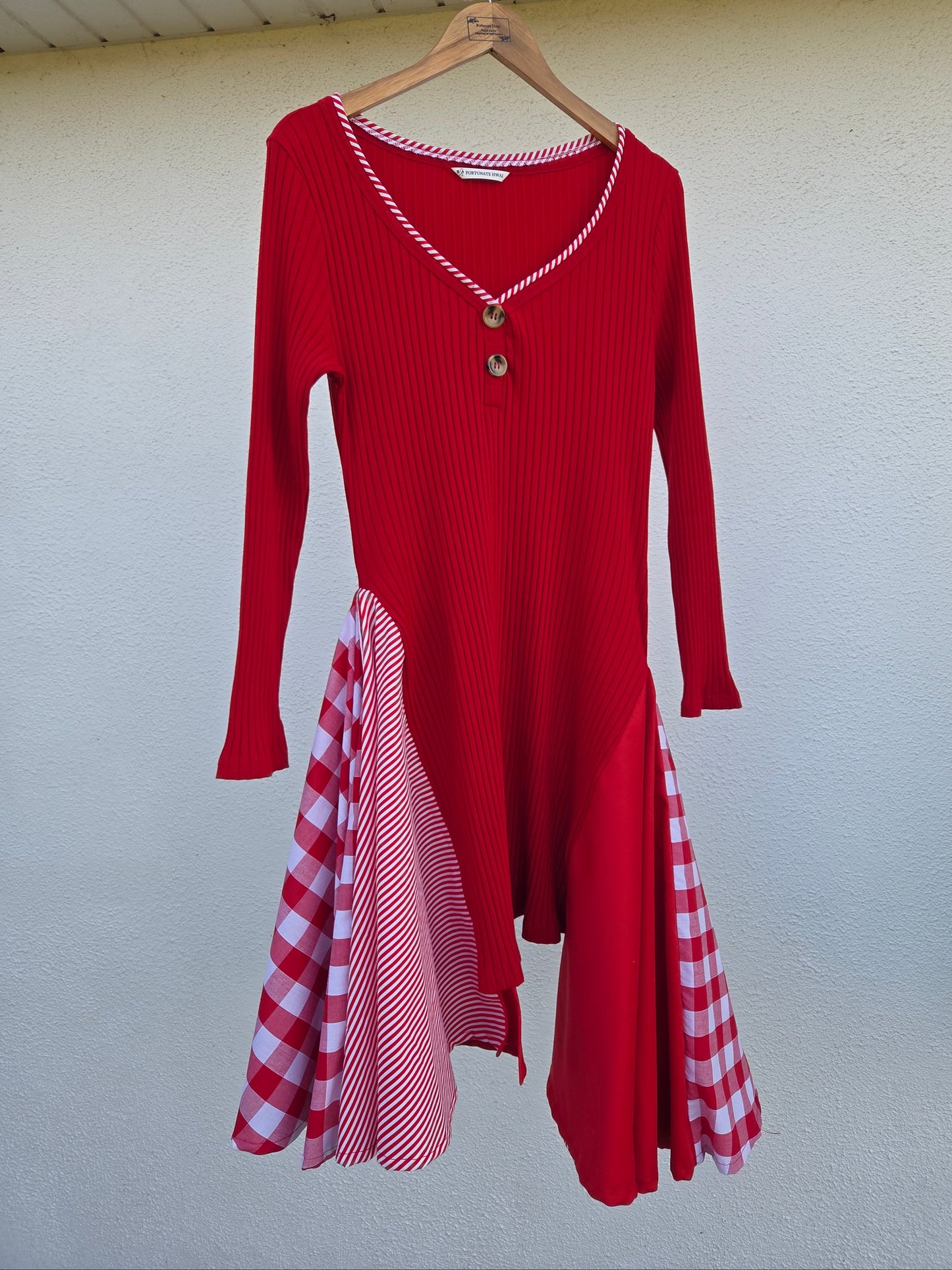 Upcycled Cotton Red Dress